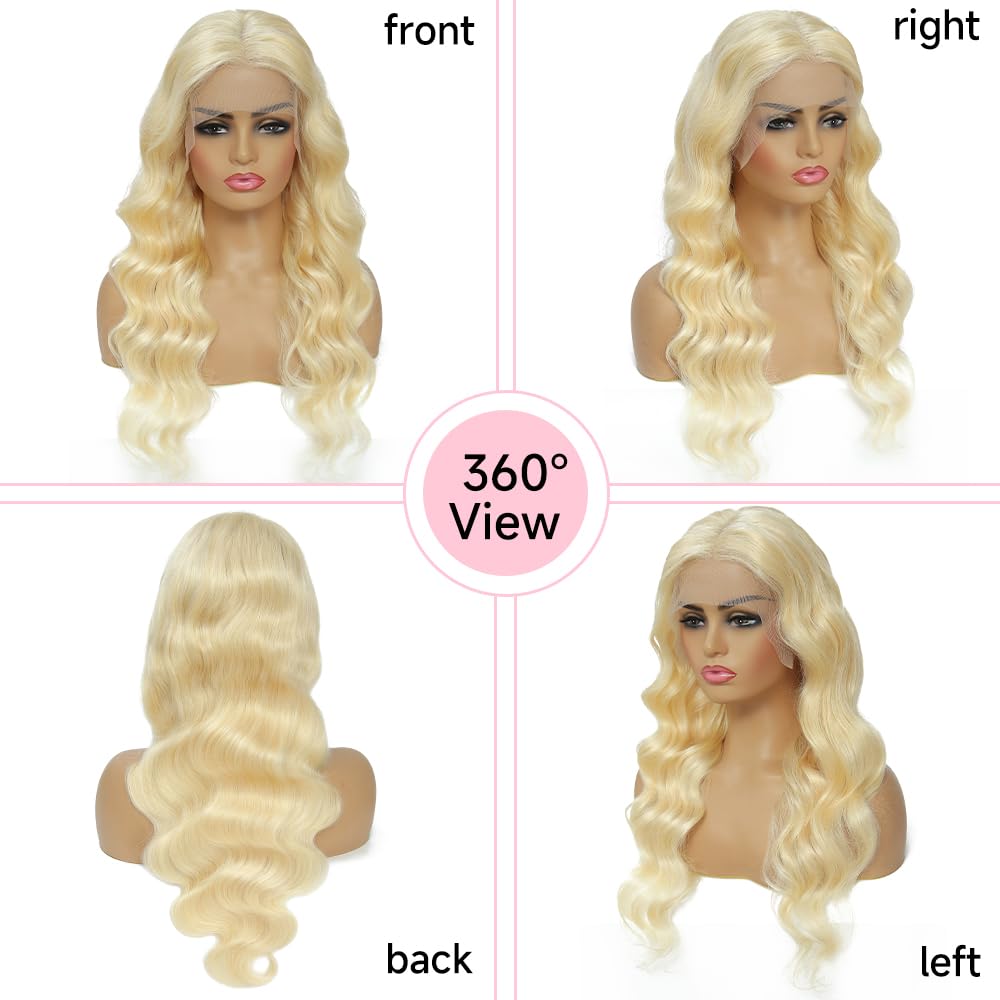 Loyom 613 wig back view showing full body wave and thickness