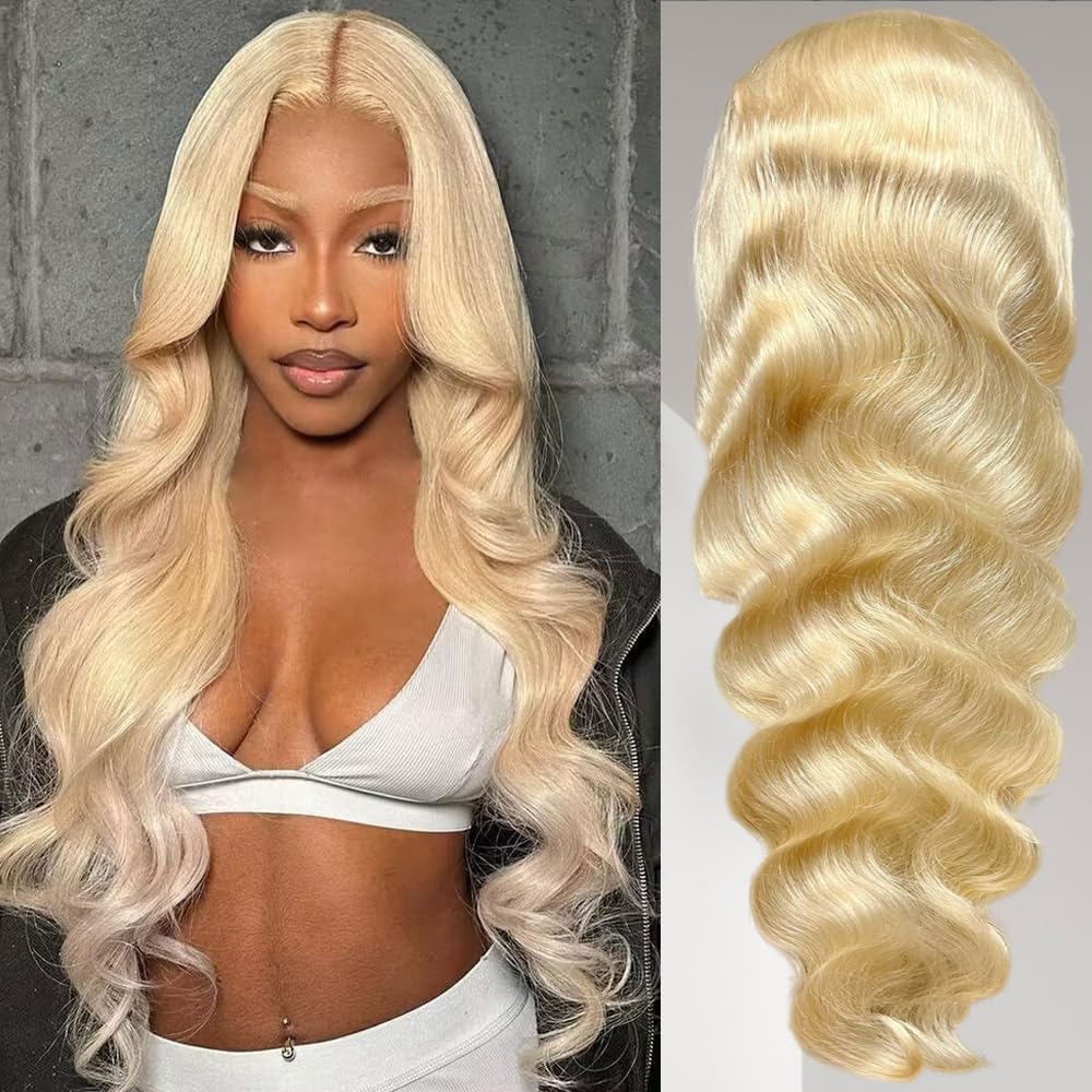 Loyom 613 blonde lace-front wig front view with natural hairline and seamless blend