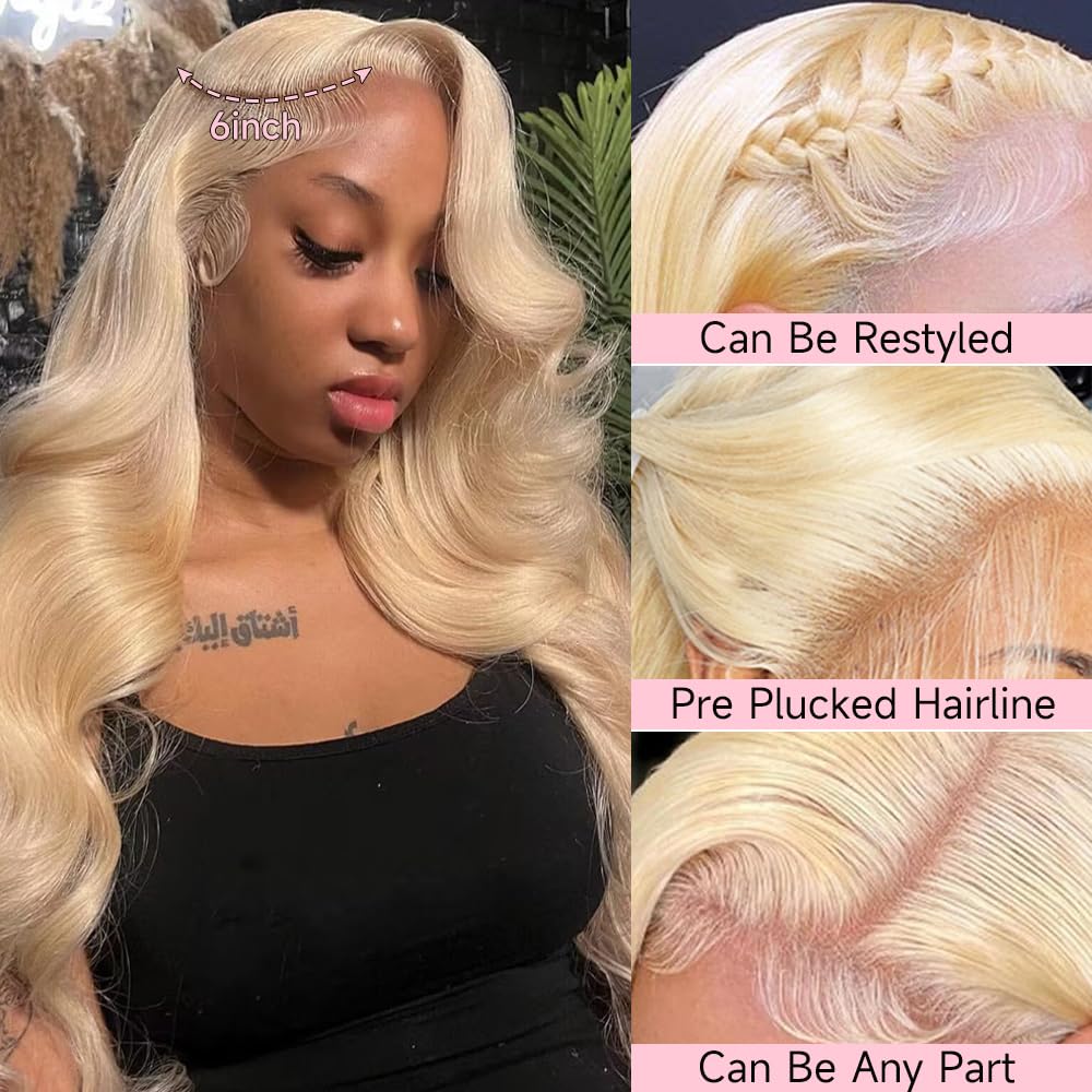 Loyom 613 blonde wig side part view for versatile styling options