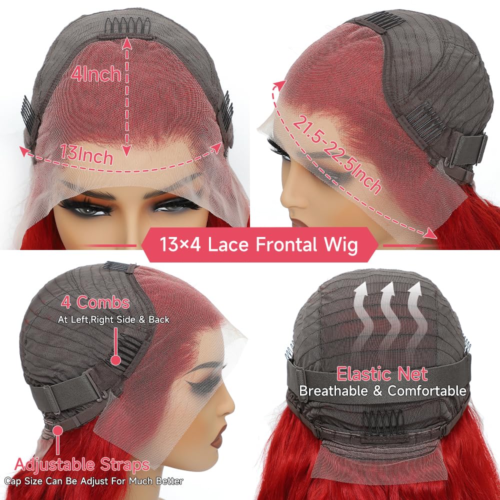 Loyom heat-friendly, dyeable red lace front wig for personalized looks.