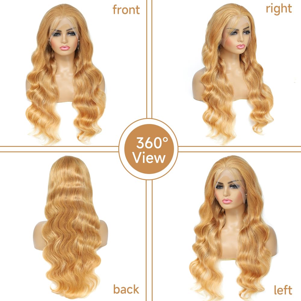 Loyom Honey Blonde body wave 22in view highlights voluminous texture.