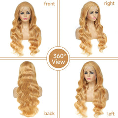 Loyom Honey Blonde body wave 22in view highlights voluminous texture.