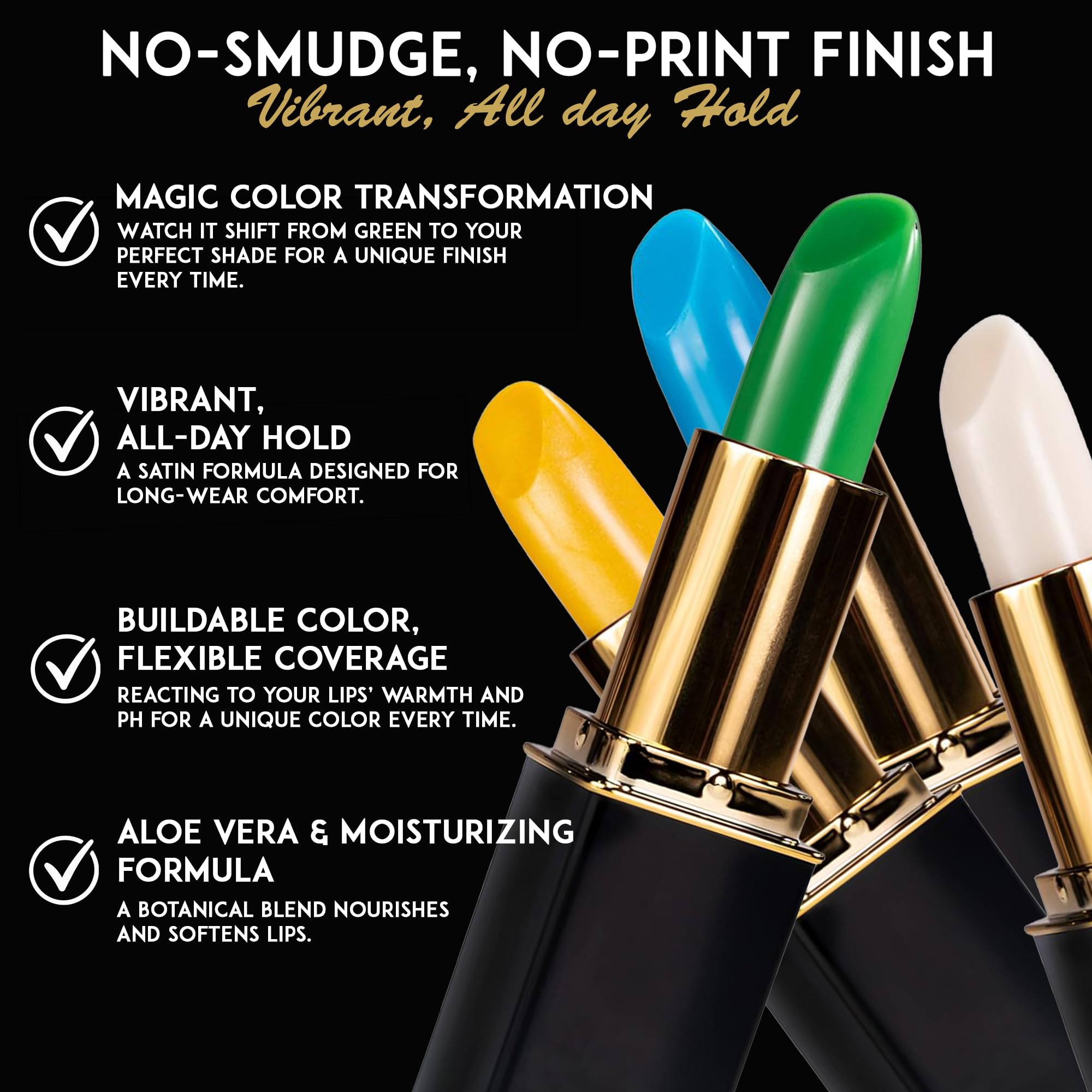 L'Paige Lipstick BASIC GREEN smudge-proof finish resists fading