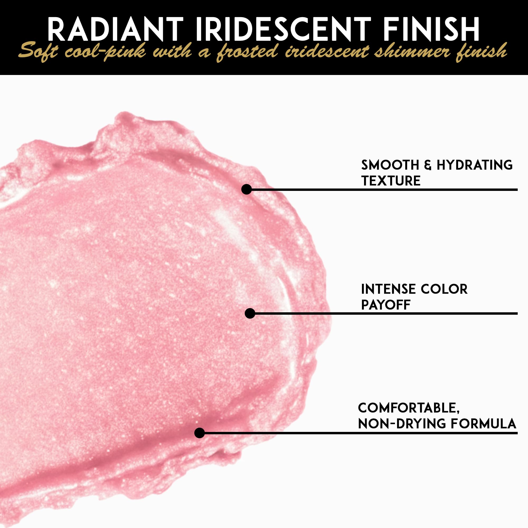 L'Paige Shimmery Ice lipstick application shot demonstrating smooth glide