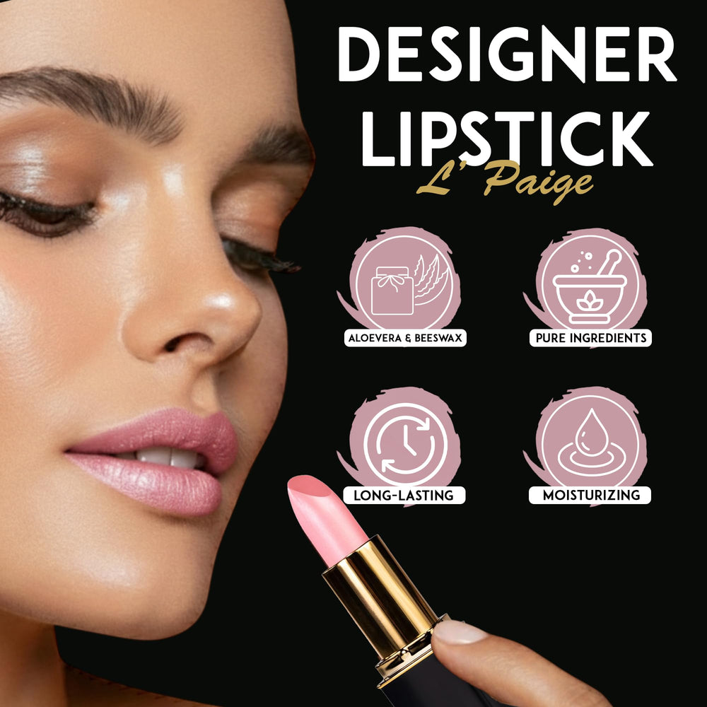 L'Paige Shimmery Ice lipstick bottle image highlighting premium design