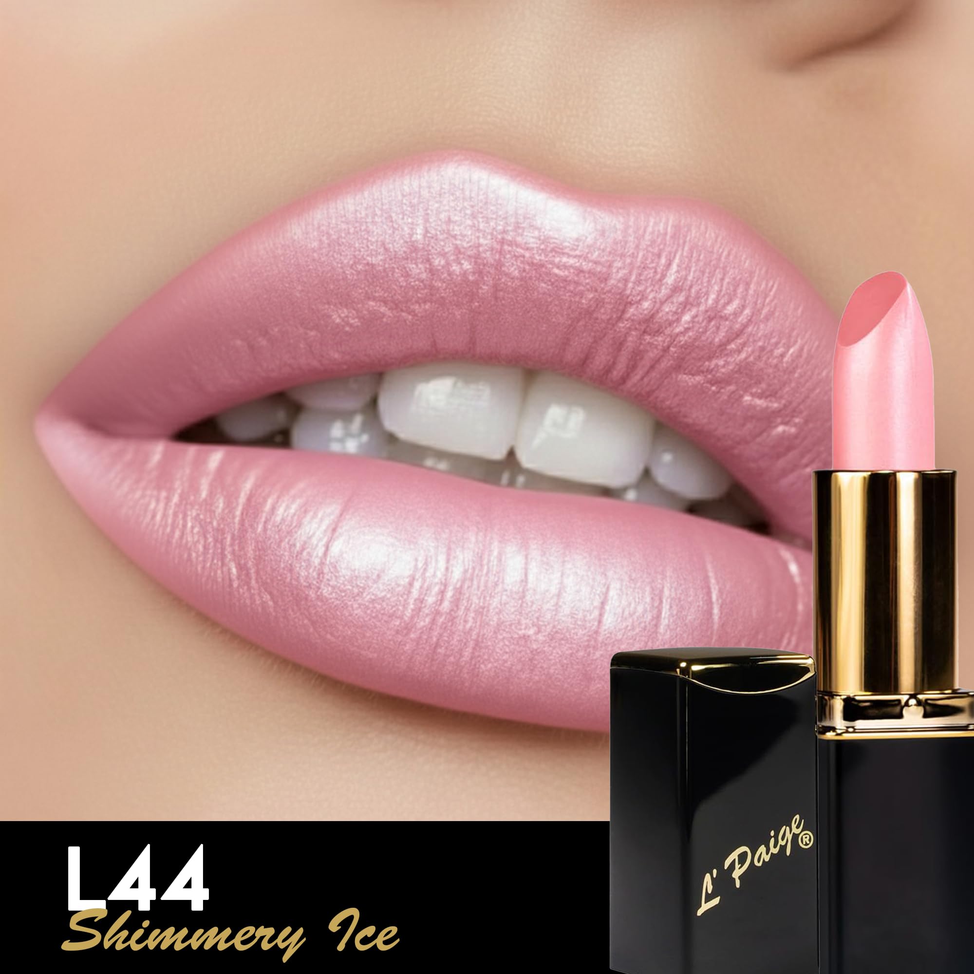 L'Paige Shimmery Ice lipstick packaging photo highlighting premium design and elegance
