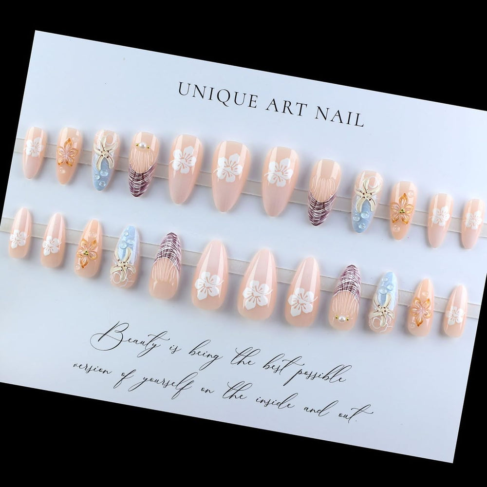 LPOODDNU 24-piece kit with jelly glue tabs for quick manicures