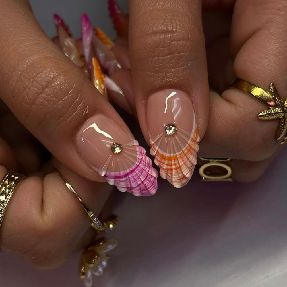 LPooddnu 3D flower ocean designs add vibrant detail to nails