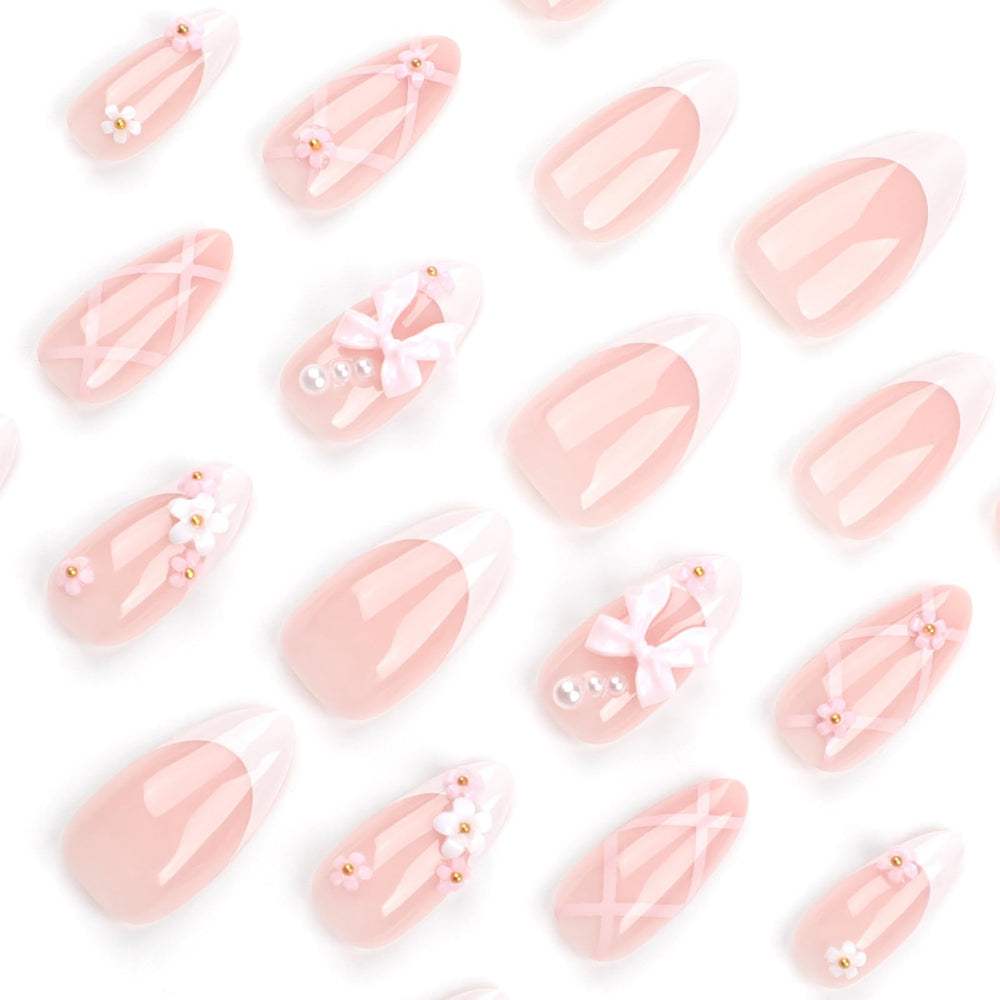 LPOODDNU acrylic design nails close-up showing smooth curvature.