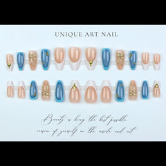 LPOODDNU glossy finish press-on nails provide quick, durable DIY manicures at home.