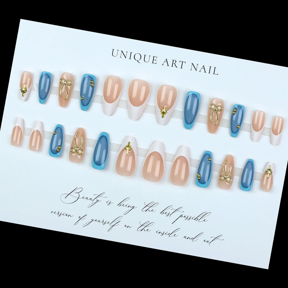 LPOODDNU 24-piece kit with glue tabs for simple, temporary manicures.