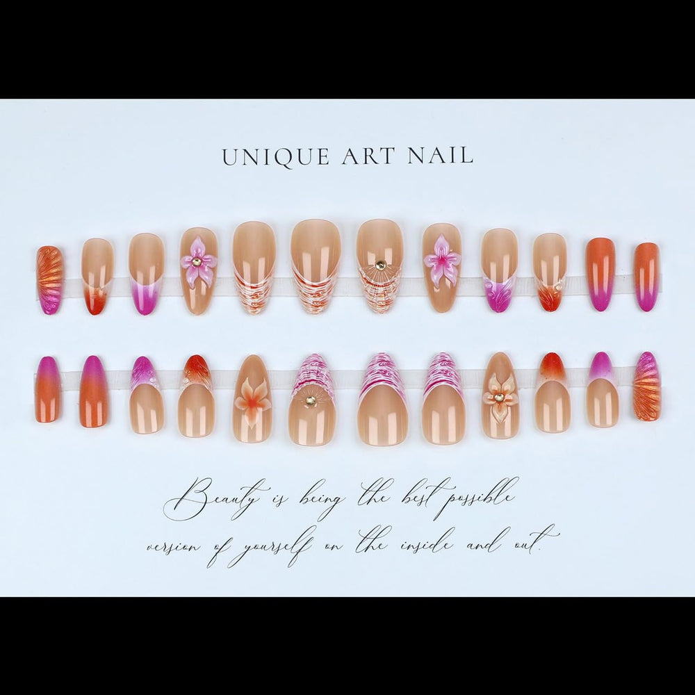 LPooddnu glossy finish press-on nails for a durable, shiny look