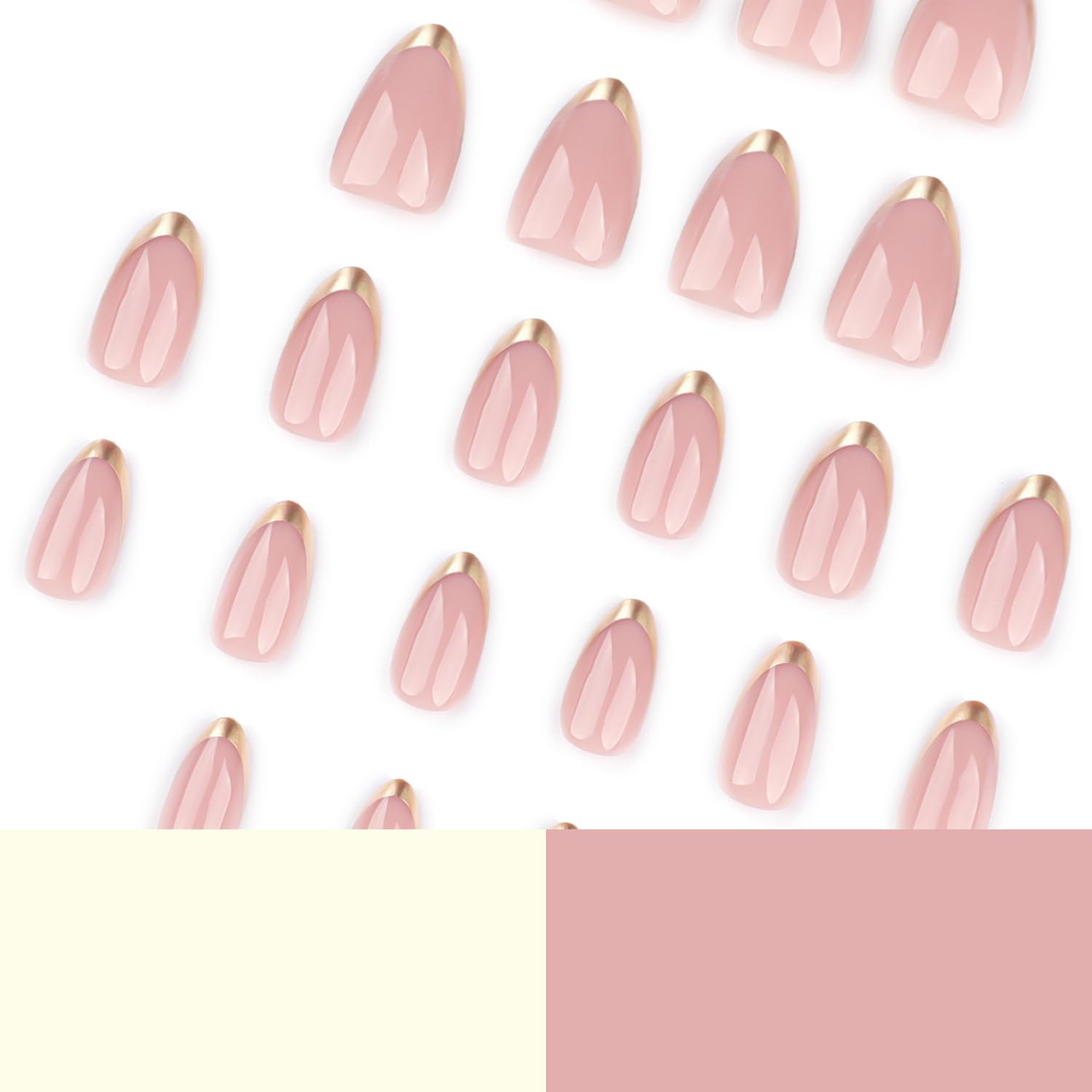 LPOODDNU Glue-on nails kit includes file and jelly stickers.