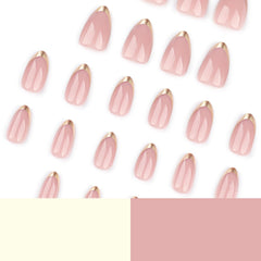 LPOODDNU Glue-on nails kit includes file and jelly stickers.