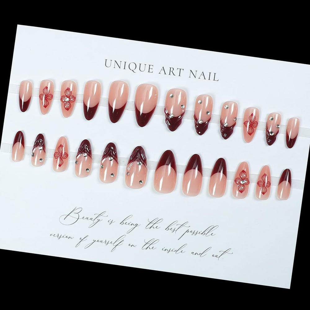 LPOODDNU Medium almond nails designed for comfortable wear and versatile lengths