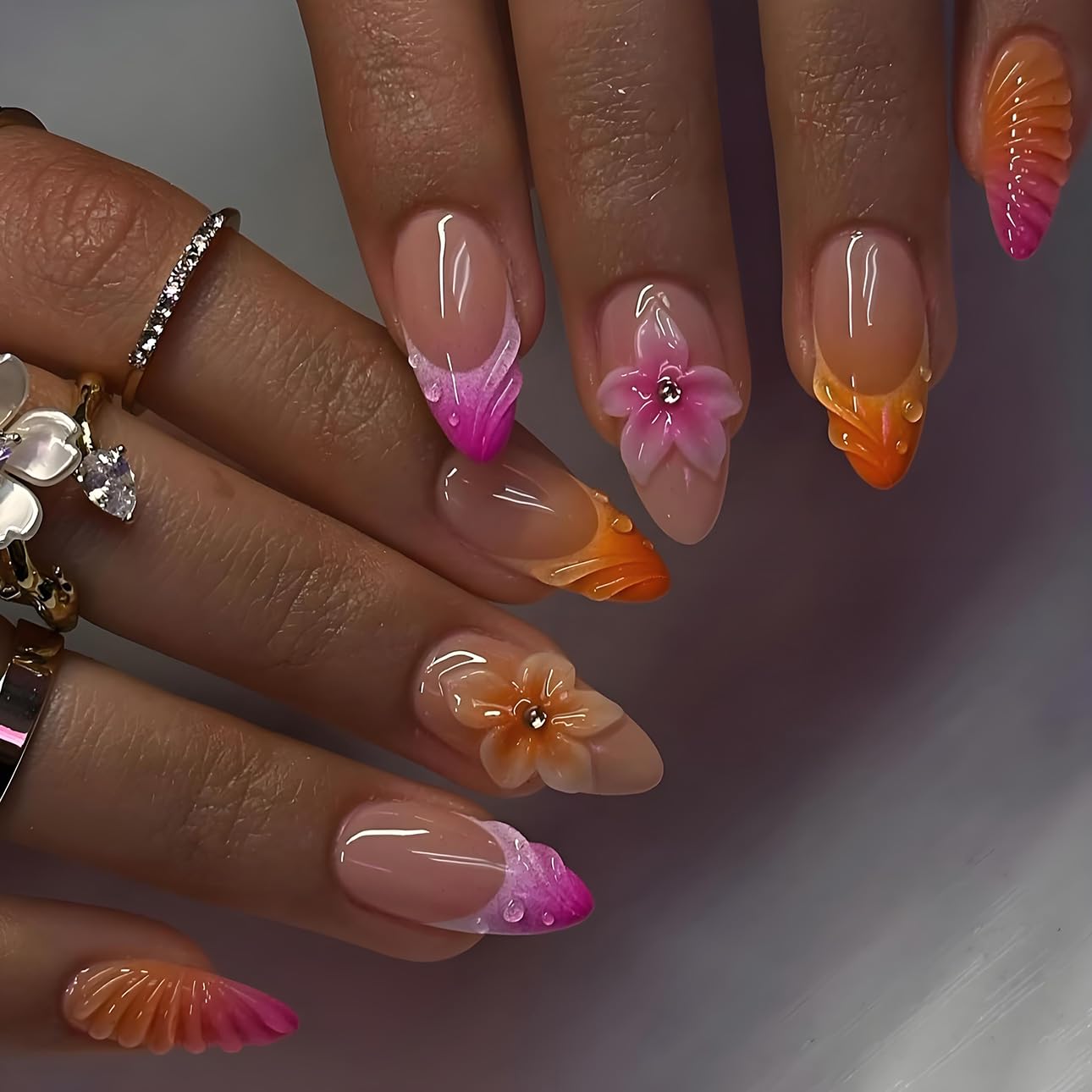 LPooddnu medium almond nails with multiple sizes for a perfect fit