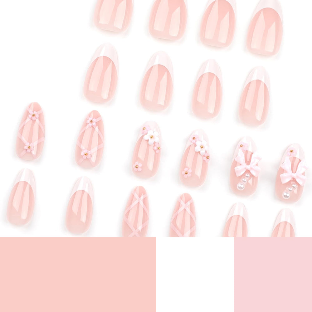 LPOODDNU reusable glue-on nails suitable for multiple wears.