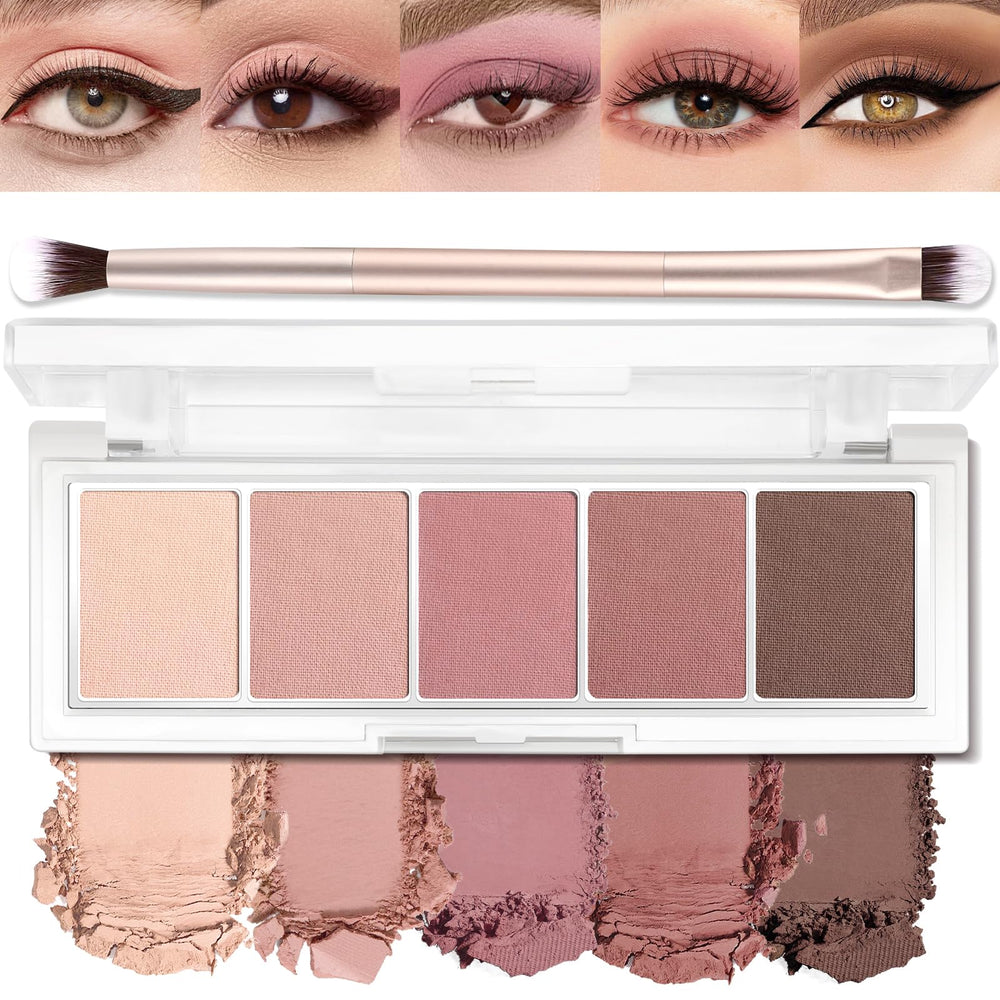 LSxia 5-color matte palette front view for versatile neutral looks