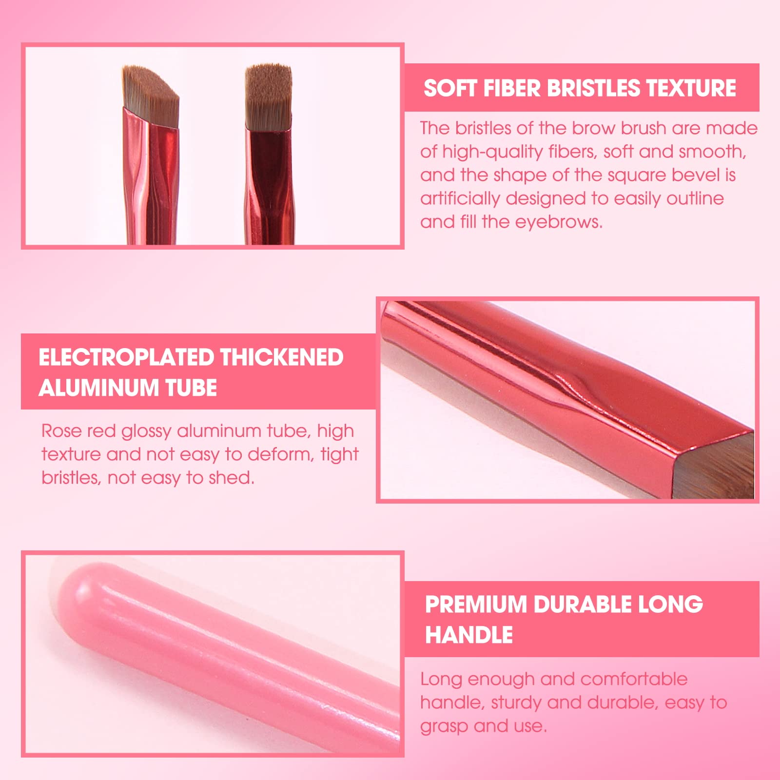 LSxia brow brush multi function design for brows, eyeshadow, and hairline