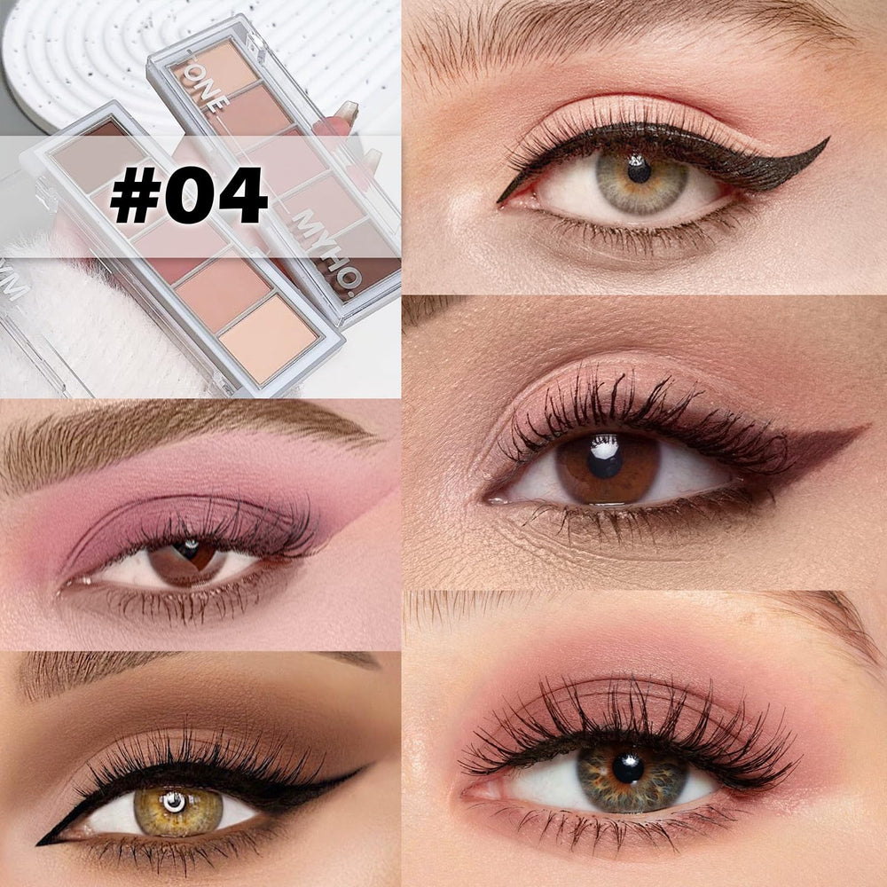 LSxia eyeshadow swatches display cool-neutral nude and taupe tones