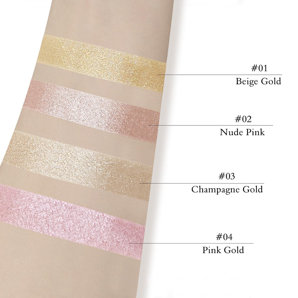 LSxia highlighter palette compact mirror for quick touch-ups and luminous finish.