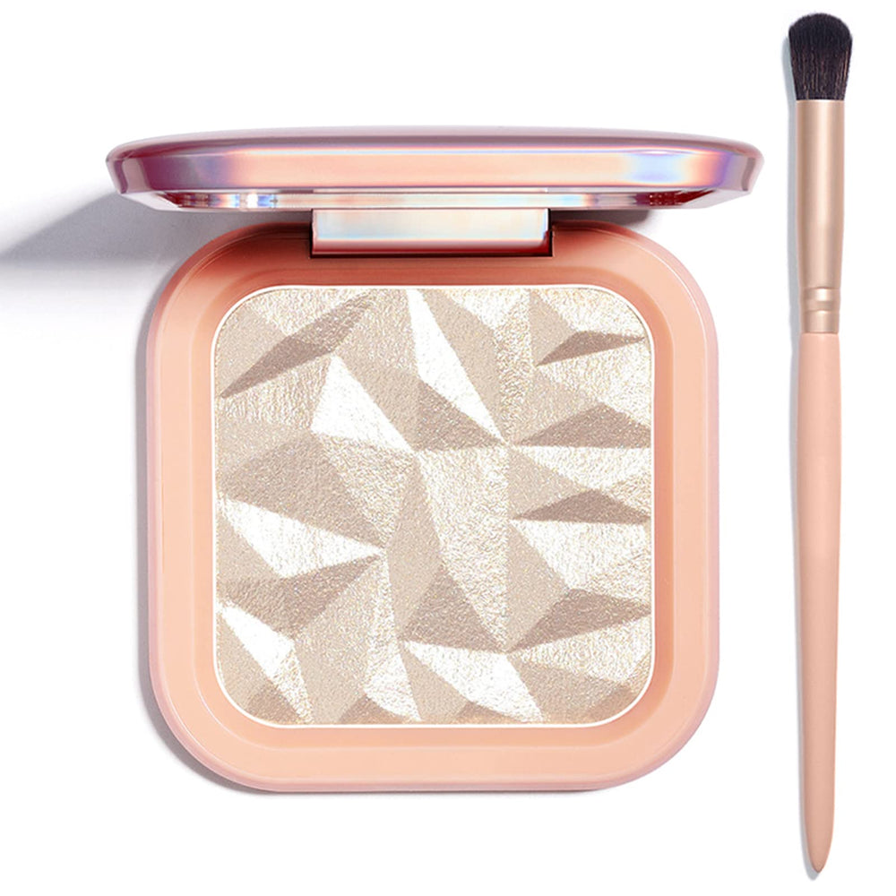 LSxia highlighter palette Champagne Gold packaging showcases premium glow for on-the-go makeup.