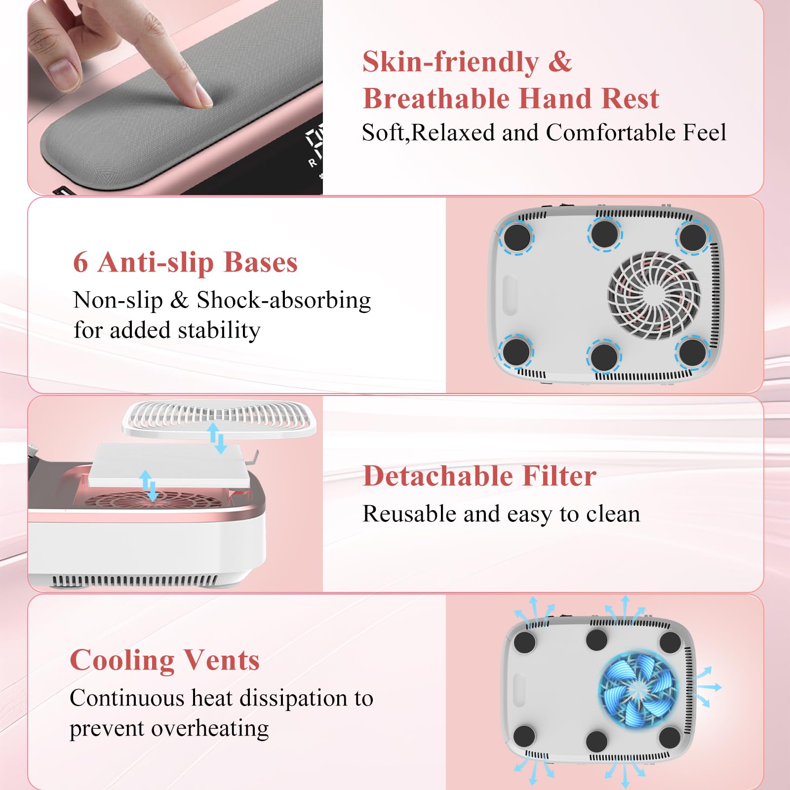 LUBEJR auto sensor UV lamp timer for hands-free curing.