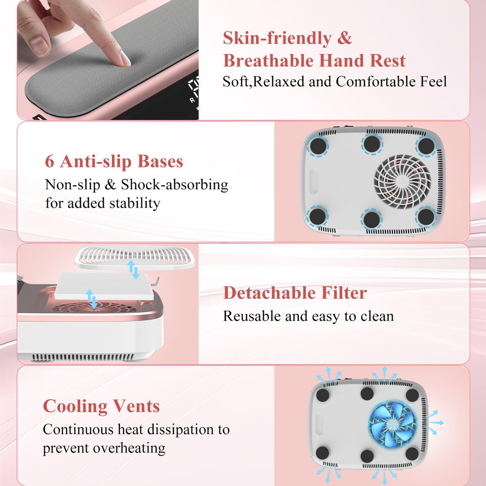 LUBEJR auto sensor UV lamp timer for hands-free curing.