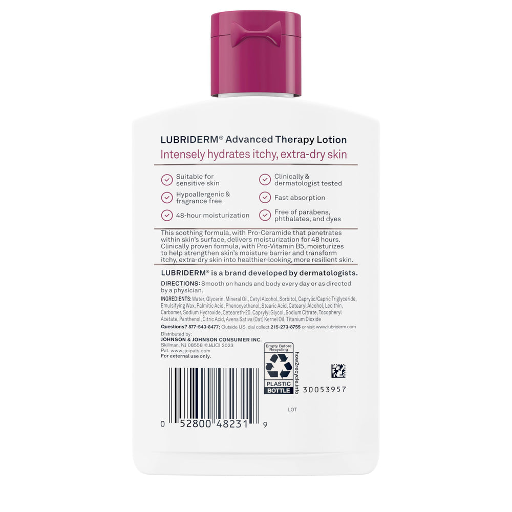 Illustration of 48-hour moisturization claim for Lubriderm Advanced Therapy