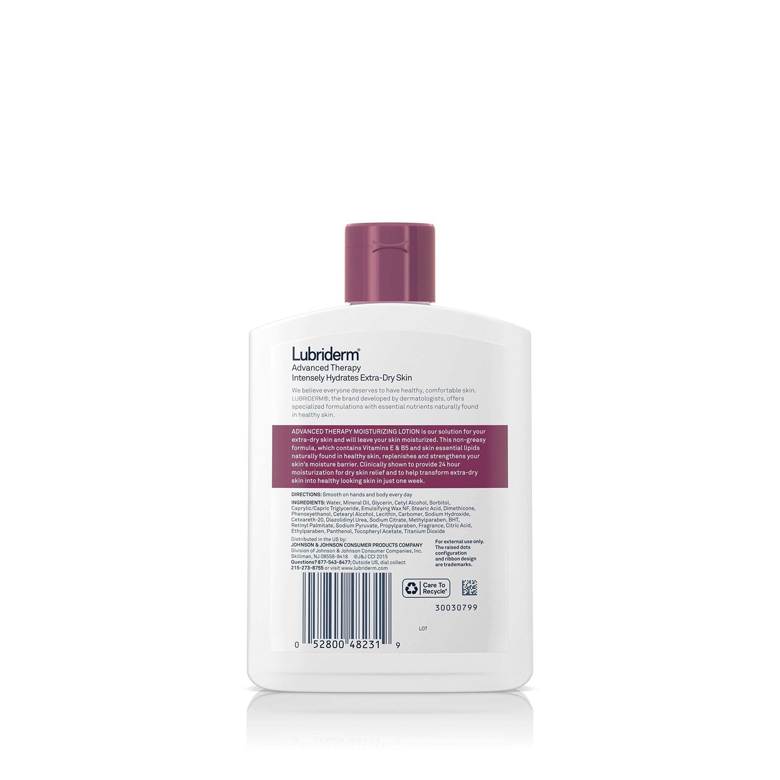 Hand applying Lubriderm Advanced Therapy lotion for smooth, non-greasy hydration.