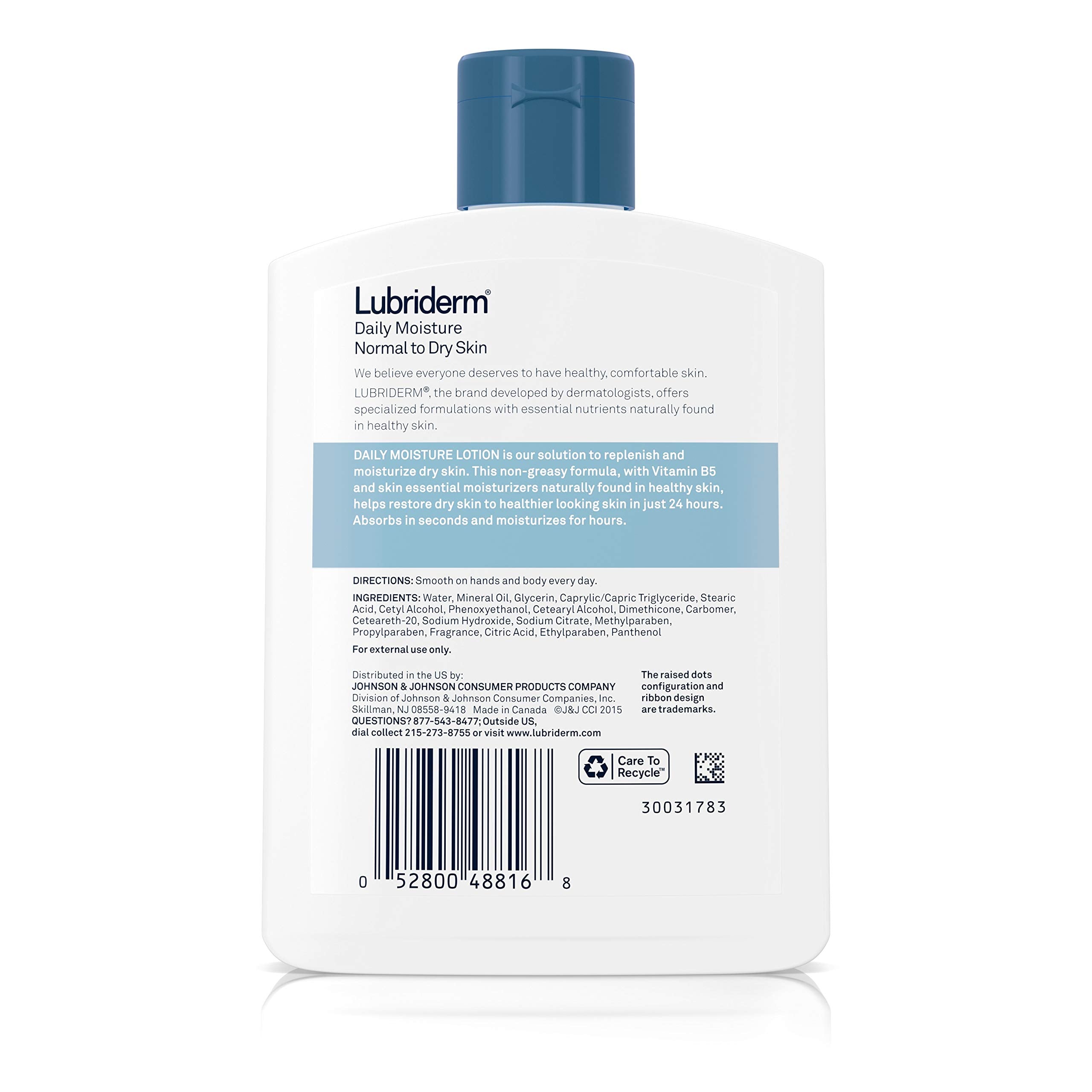 Lubriderm Daily Moisture skin close-up showing creamy texture