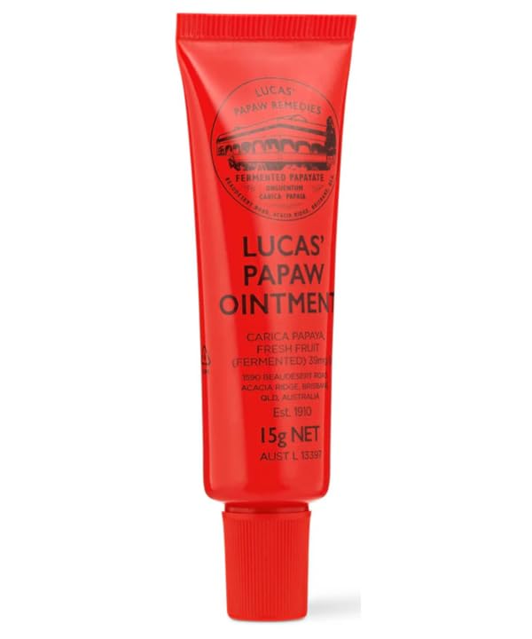 Lucas Papaw Ointment 15g tube for versatile compact skin relief.
