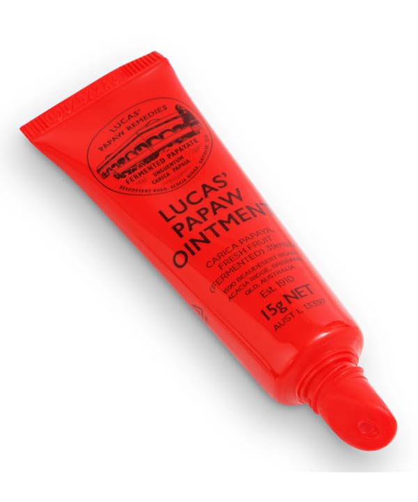 Lucas Papaw Ointment used on sunburn-prone skin for soothing relief.