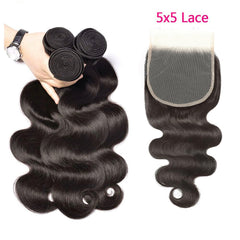 LUCASHA 20 inch body wave bundles with closure offering voluminous, easy styling