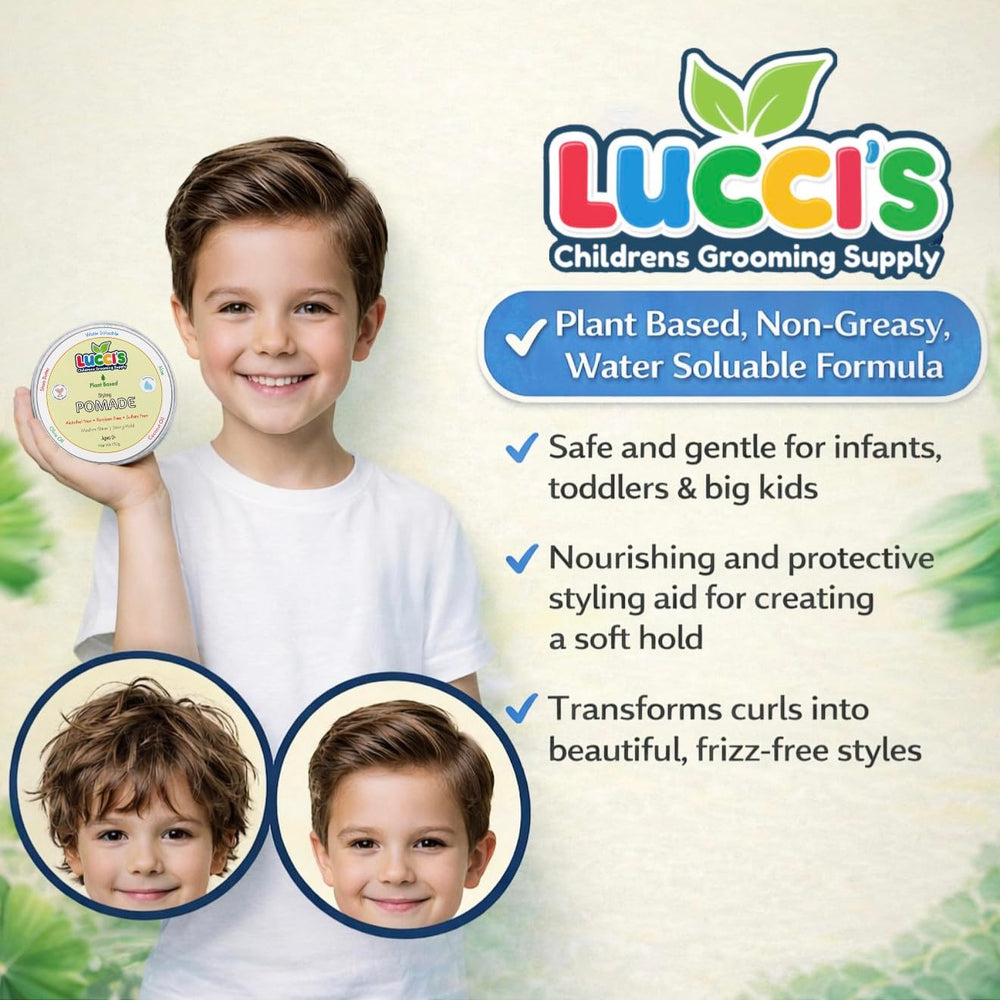 Application close-up of LUCCI'S Baby Hair Gel for easy styling.