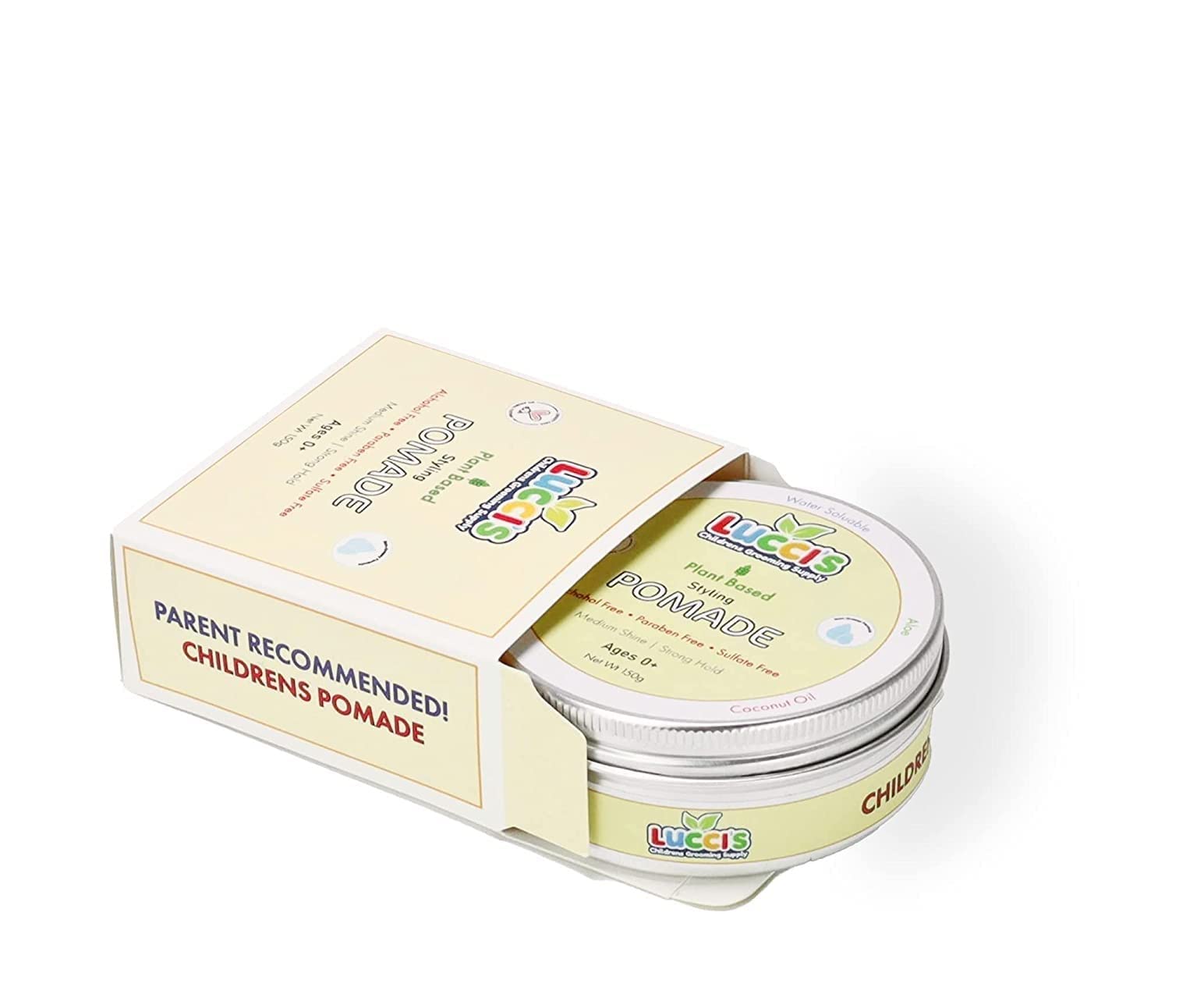 Parabens and sulphates-free label on LUCCI'S Baby Hair Gel.