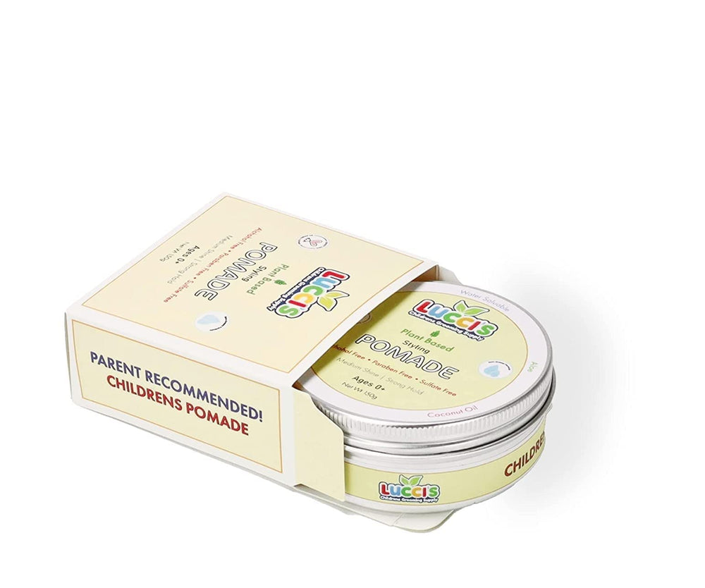 Parabens and sulphates-free label on LUCCI'S Baby Hair Gel.
