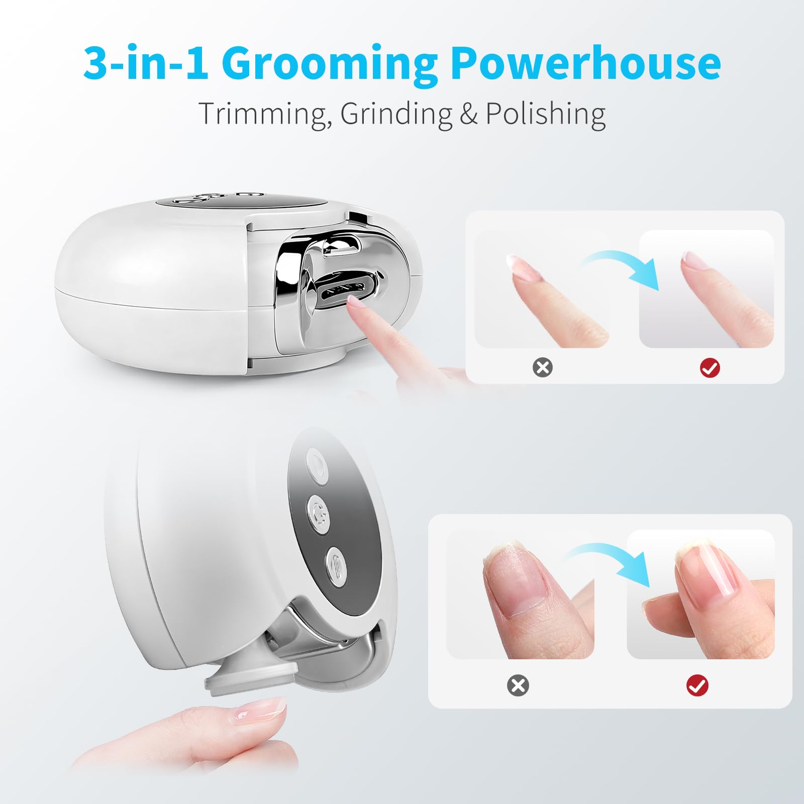Three speed modes in Lucidora nail clipper for kids, adults, seniors