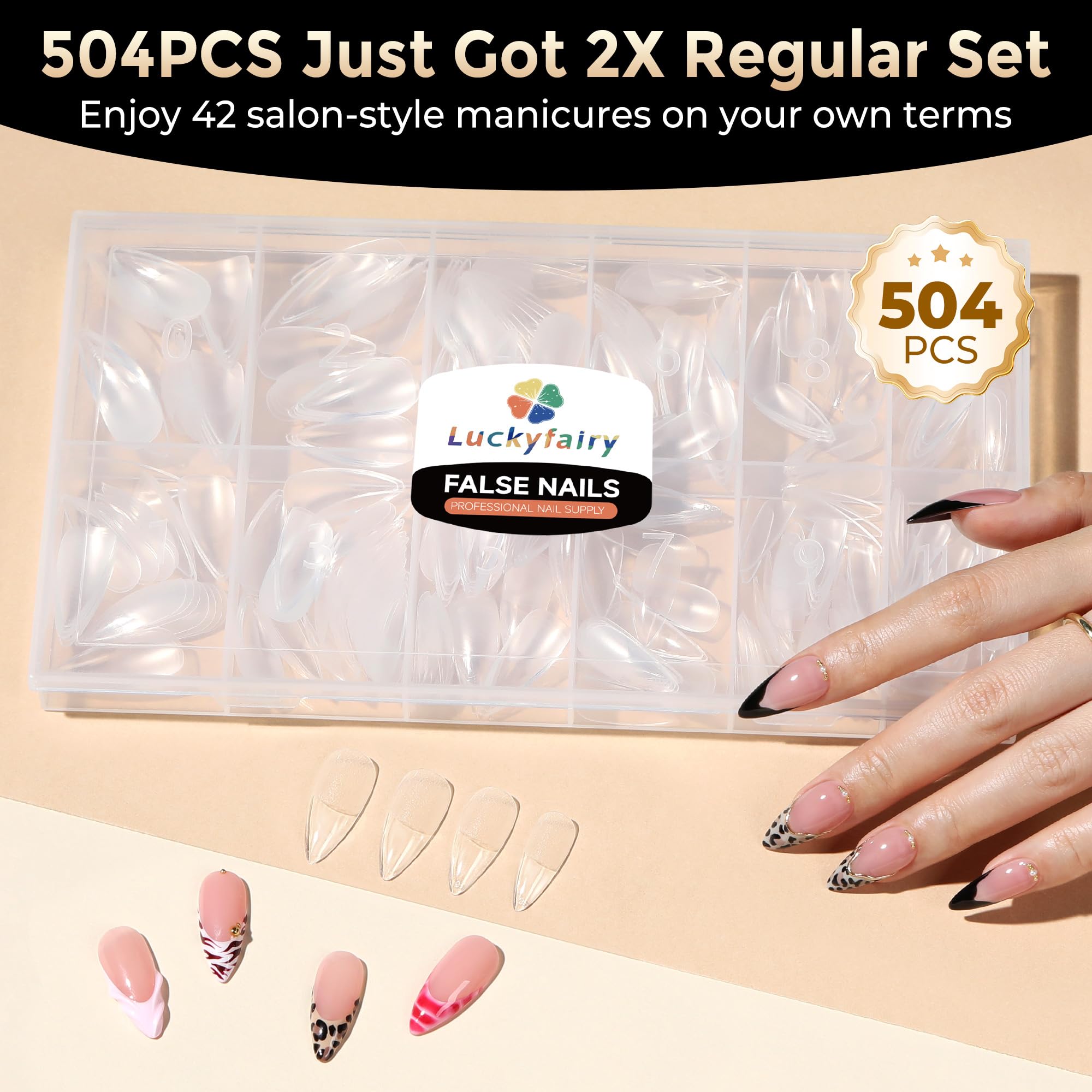 Luckyfairy clear nail tips box, tidy storage for organized nail projects