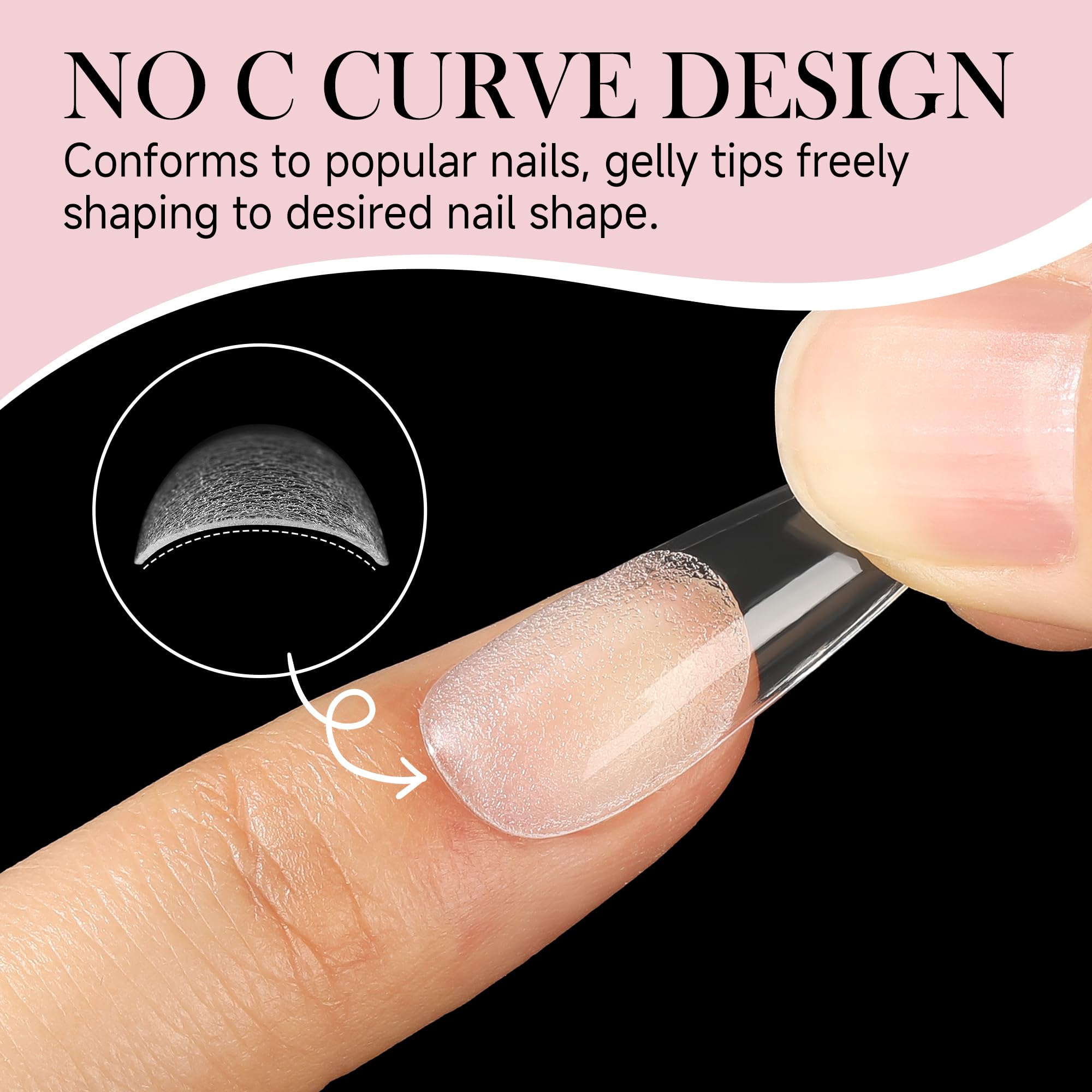 Luckyfairy thick yet flexible stiletto tips resist breaks.