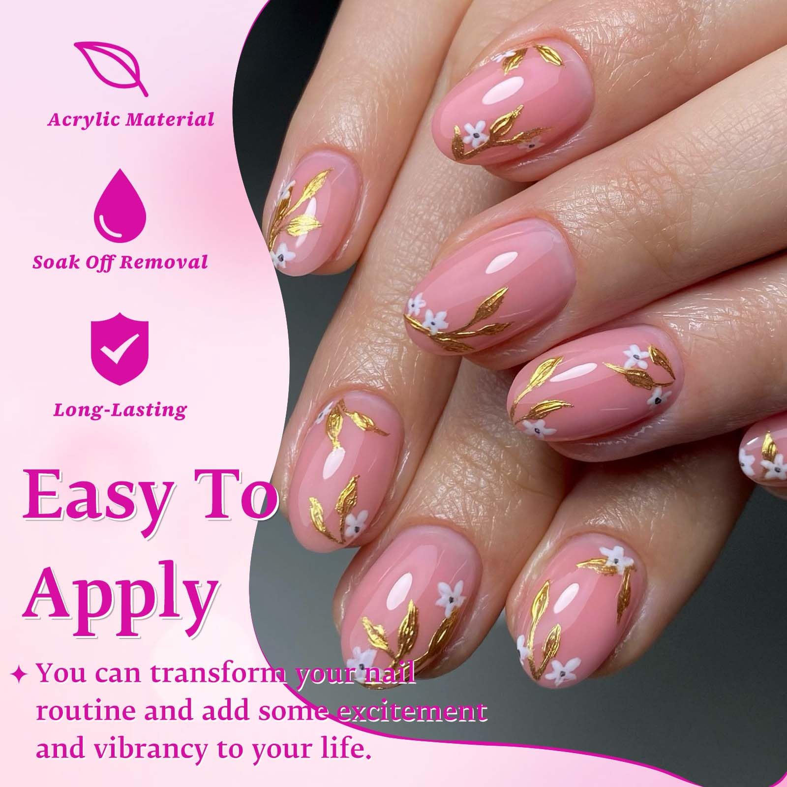 LuckForever 24-color oval nails offer versatile looks for any occasion.