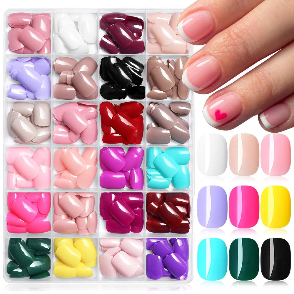 LuckForever 576pc nail kit demonstrates at-home manicure with 24 color options.