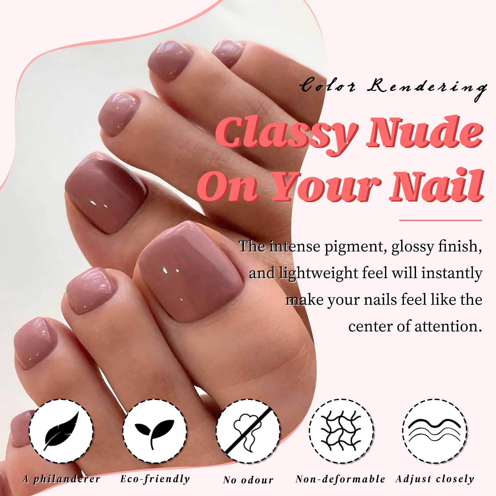LuckForever nail glue tube and tools image, enabling fast at-home pedicures.