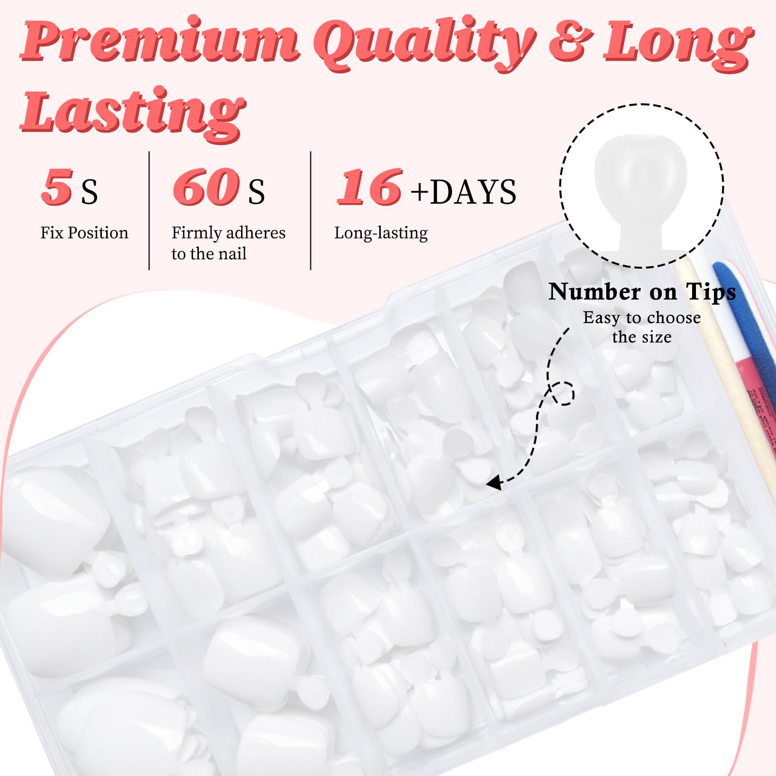 LuckForever nail glue ensures quick, secure fit for busy days.