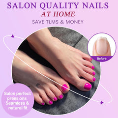 LuckForever short square toenails for women, quick style updates