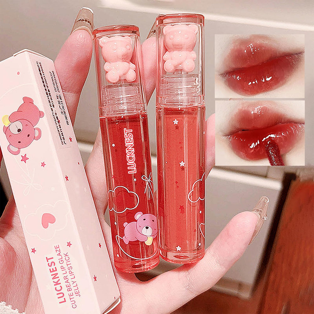 LuckNest Bear Lip Glaze curved applicator enables precise, smooth application