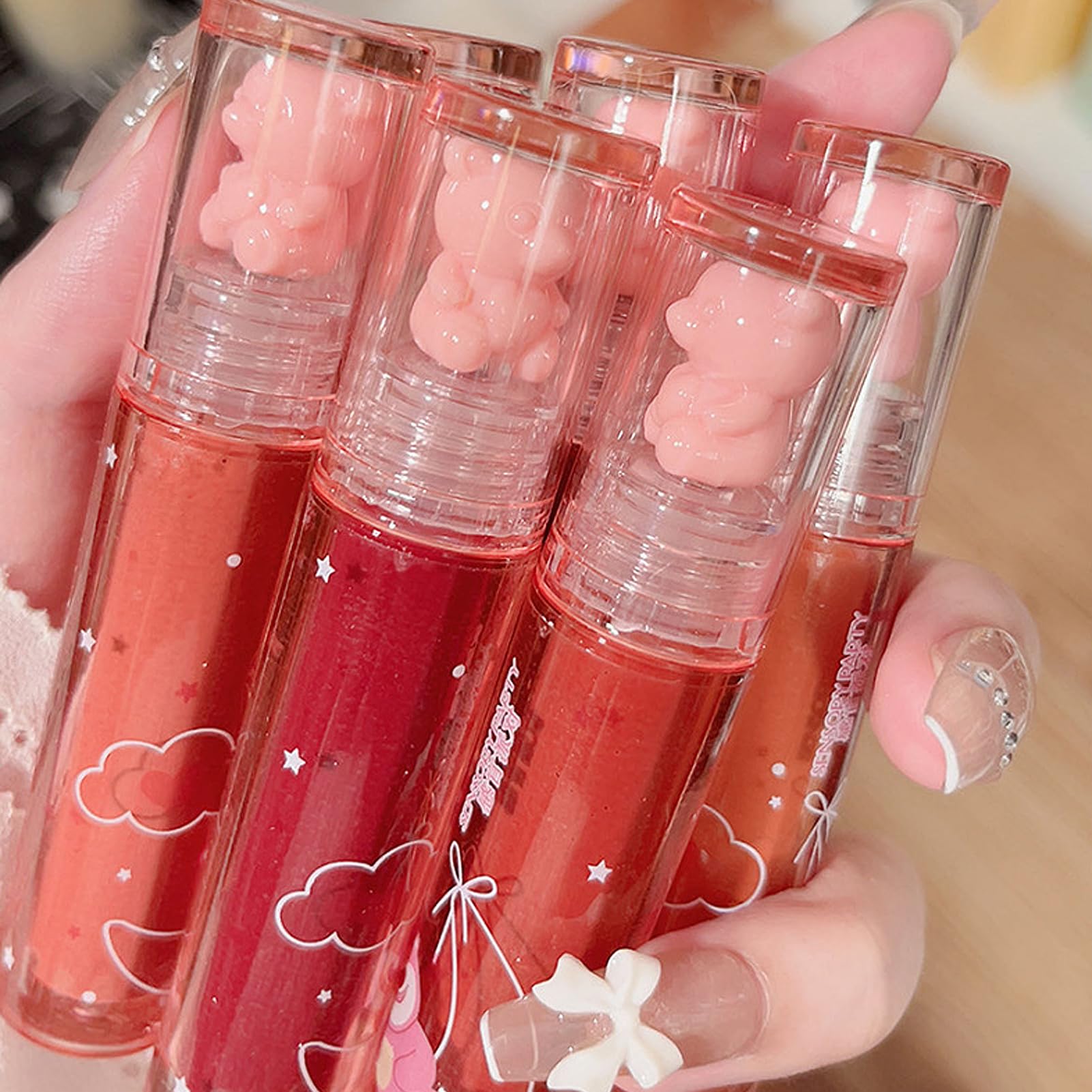 LuckNest Bear Lip Glaze gift set with charming bear design
