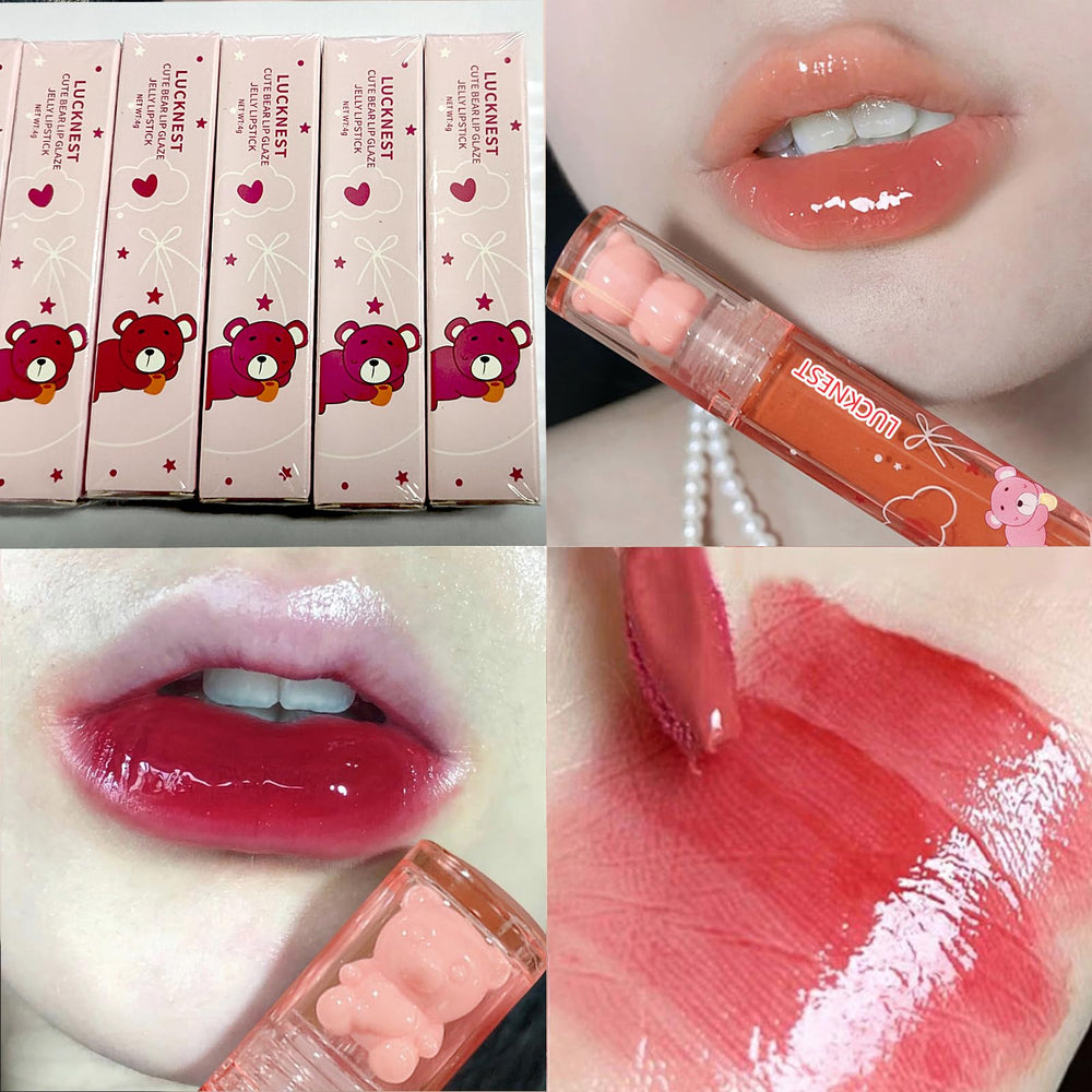 LuckNest Bear Lip Glaze versatile use as lip color or blush
