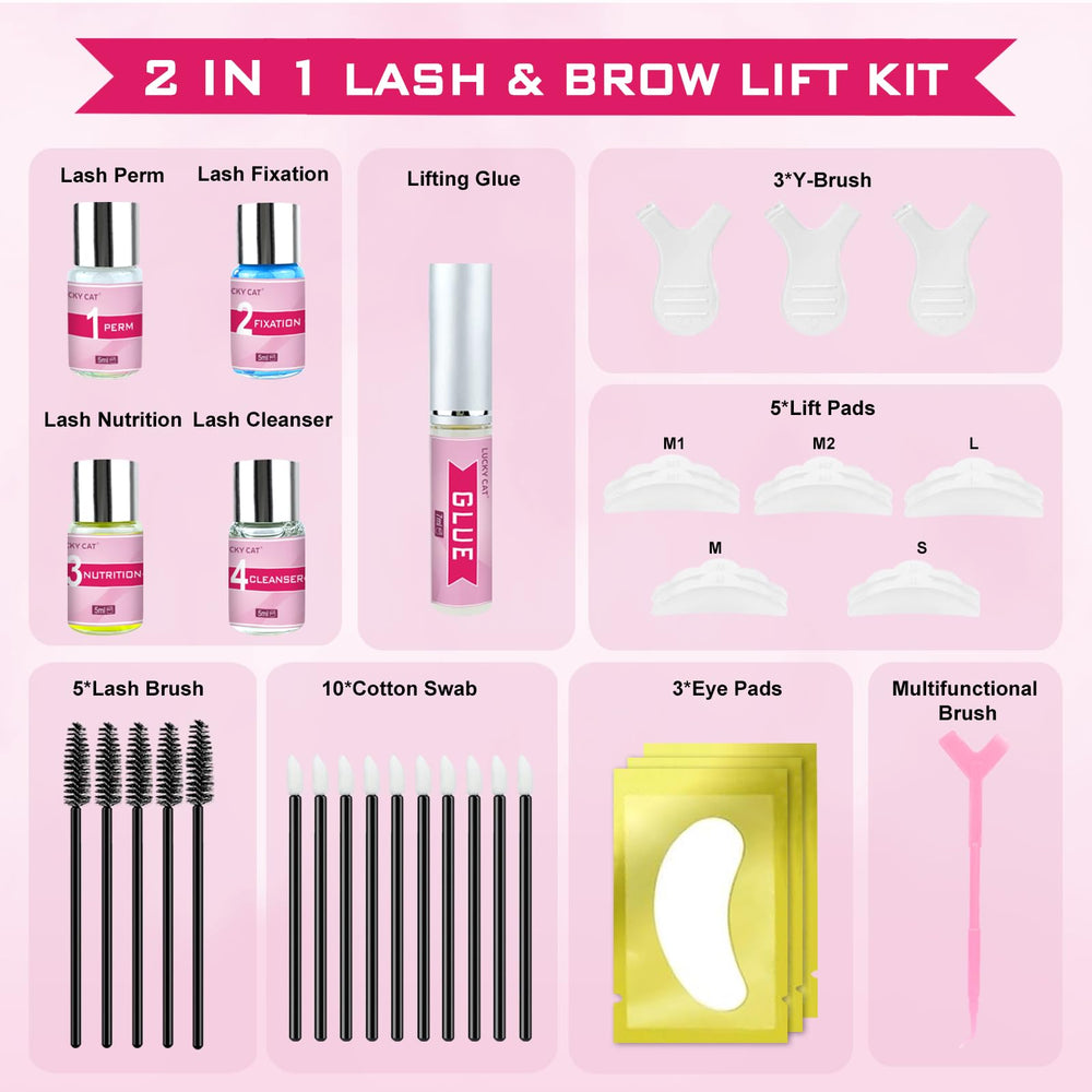 Lucky Cat Lash Lift Kit instruction guide assists DIY lash professionals