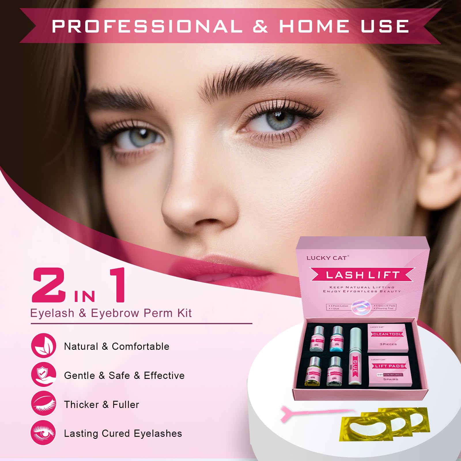 Lucky Cat Lash Lift Kit lash shields and rods ready for precise lifts